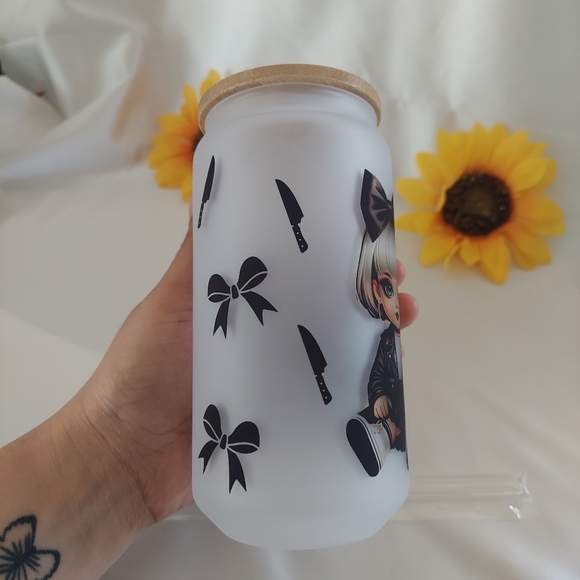 Chucky and Tiffany frosted glass cup - Picture 4 of 5